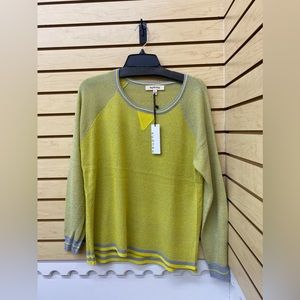 Yellow and Gray Long Sleeve Sweater Large